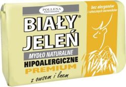 Biały Jeleń - Premium - Hipoalergiczne mydło naturalne z OWSEM (żółte) kostka 100g 5900133009398