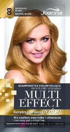 Joanna - (ZUŻYĆ DO 31/08/23) Multi Color Effect Keratin Complex - Szamponetka 03 NATURALNY BLOND 35g 5901018015138