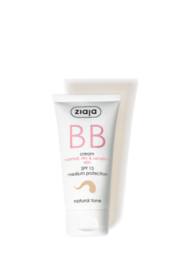 Ziaja - BB cream for normal, dry & sensitive skin - natural tone / Krem BB odcień NATURALNY skóra normalna, sucha, wrażliwa 50ml 5901887038368